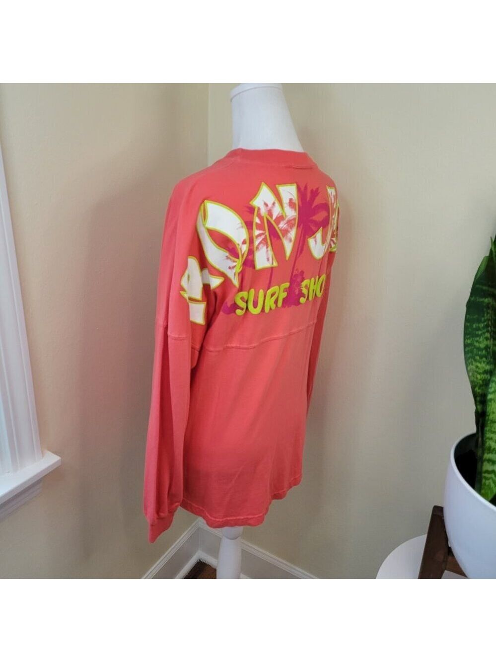Ron Jon Surf Shop Heavy Weight Long Sleeve T-Shirt Coral Orange W/ Logo Size XS - Picture 3 of 16